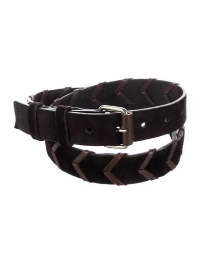 Pre-owned Helmut Lang Vintage Suede Belt In Brown