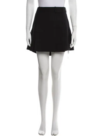 Pre-owned Helmut Lang Wool Mini Skirt W/ Tags In Black