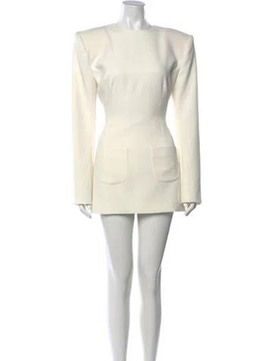 Pre-owned Helsa Crew Neck Mini Dress In Neutrals