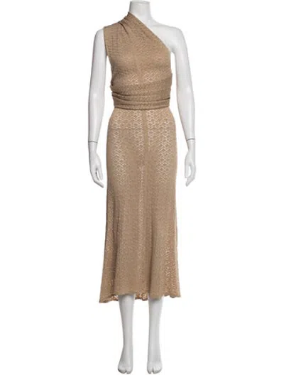 Pre-owned Helsa Patterned Midi Length Dress In Neutrals