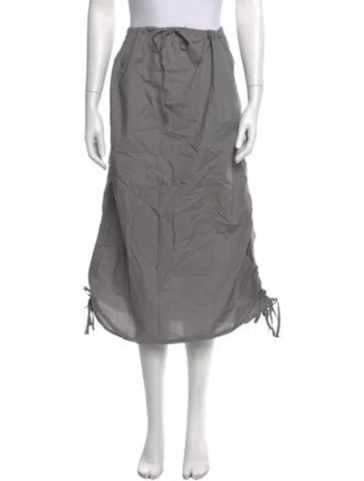 Pre-owned Helsa Pleated Accents Midi Length Skirt In Grey