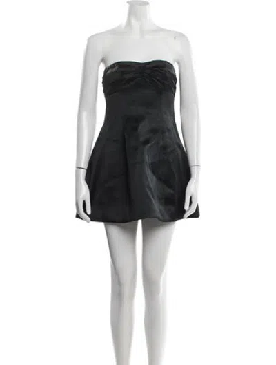 Pre-owned Helsa Strapless Mini Dress In Black