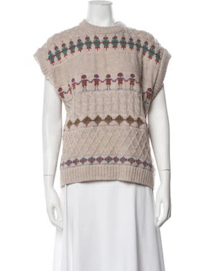 Pre-owned Henrik Vibskov Wool Graphic Print Jacket In Neutrals