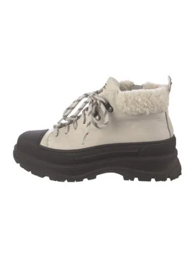 Pre-owned Henry Beguelin Leather Hiking Boots In Neutrals