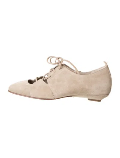 Pre-owned Henry Beguelin Suede Flats In Neutrals