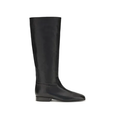Herbert Levine Calf Leather Bos Taurus Ankle Women's Boots In Black