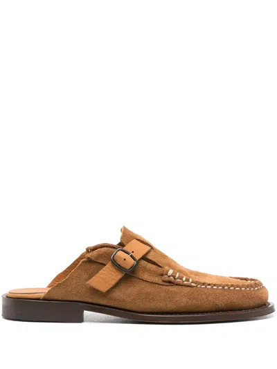 Hereu Barraca Suede Slippers In Brown