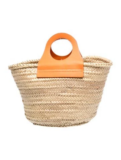 Pre-owned Hereu Straw Top Handle Bag In Neutrals