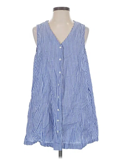 Pre-owned Heritage Sleeveless Button Down Shirt In Blue