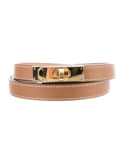 Pre-owned Hermes 18 Mm 2021 Kelly Belt In Brown