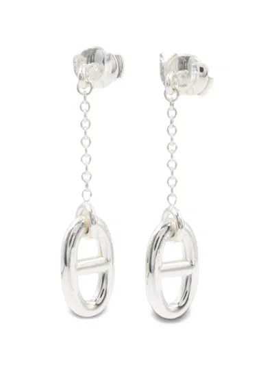 Pre-owned Hermes 2010 Farandole Drop Earrings In Silver