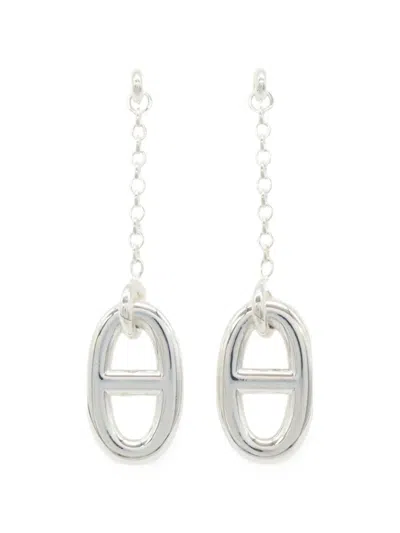 Pre-owned Hermes 2010s Farandole Chaine D'ancre Earrings In Silver
