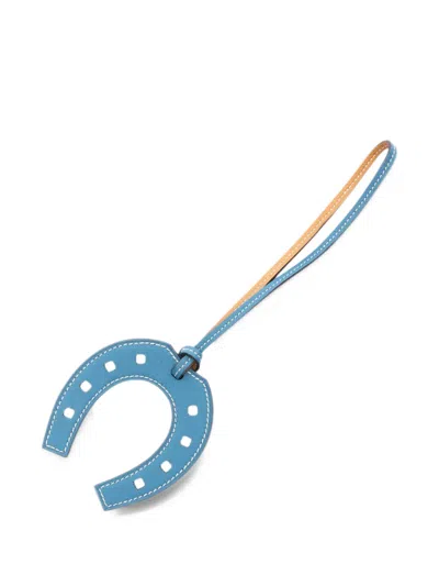 Pre-owned Hermes 2010s Paddock Cheval Horseshoe-shape Bag Charm In Blue