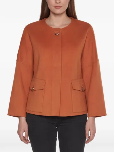 Pre-owned Hermes 2017 Ring Hardware Cashmere Jacket In Orange