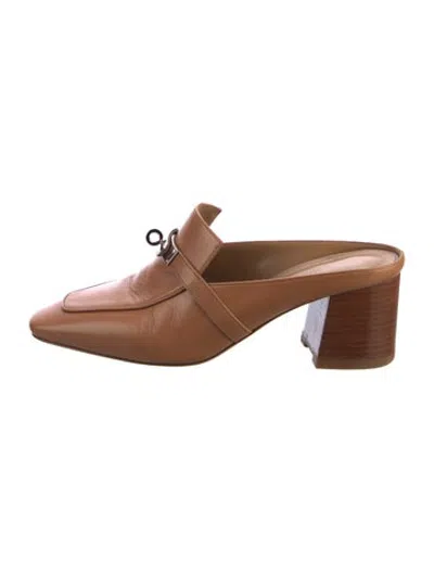 Pre-owned Hermes 2020 Blossom Mules In Brown