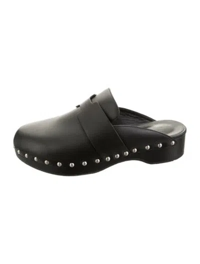 Pre-owned Hermes 2020 Calya Mules In Black