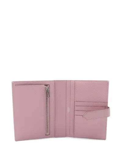 Pre-owned Hermes 2022 Bearn Compact Wallet In Pink