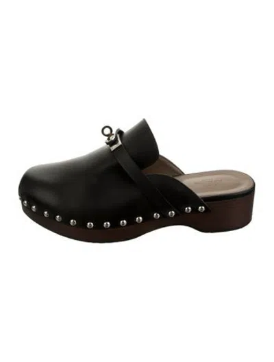 Pre-owned Hermes 2022 Carlotta Mules In Black