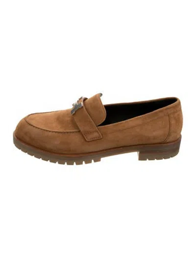 Pre-owned Hermes 2022 Faubourg Loafers In Brown