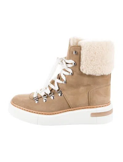 Pre-owned Hermes 2022 Flocon Hiking Boots In Neutrals