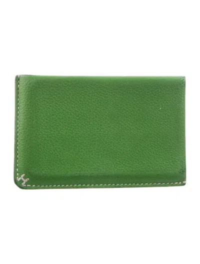 Pre-owned Hermes 2023 Card Holder In Green