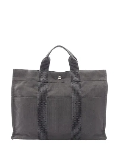 Pre-owned Hermes 20th Century Canvas Herline Mm Tote Bag In Gray