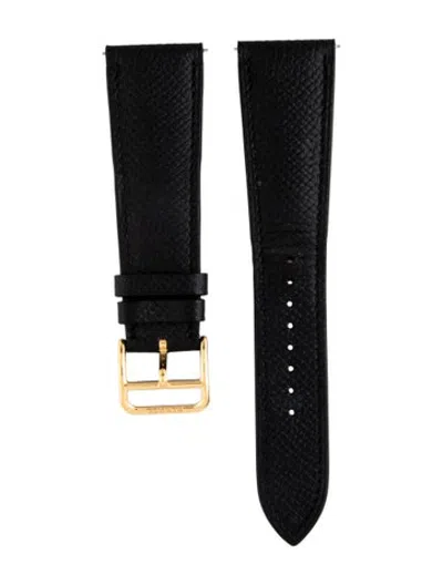 Pre-owned Hermes 23mm Single Tour Watch Strap In Black