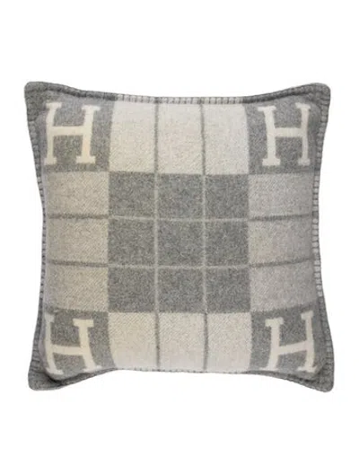 Pre-owned Hermes Avalon Iii Throw Pillow In Grey