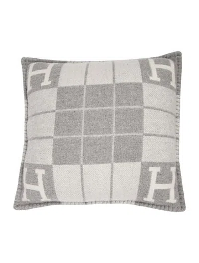Pre-owned Hermes Avalon Iii Throw Pillow In Grey