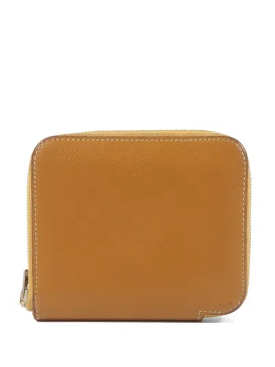 Pre-owned Hermes Azap Wallet In Brown