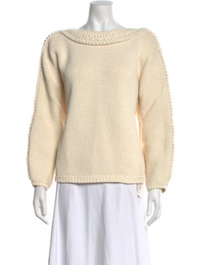 Pre-owned Hermes Bateau Neckline Sweater In Neutrals