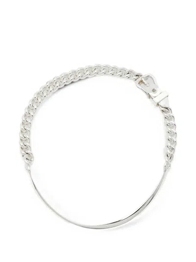 Pre-owned Hermes Boucle Sellier Necklace In Silver