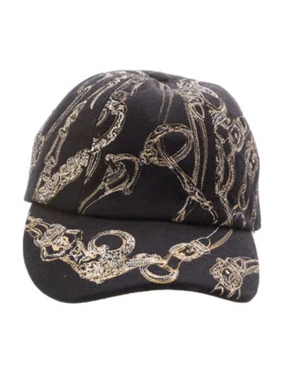 Pre-owned Hermes 'brides De Gala' Serena Cap W/tags In Black