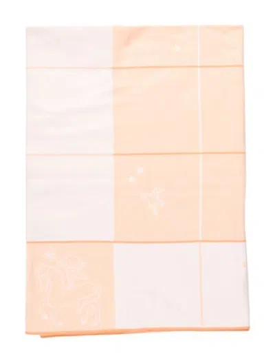 Pre-owned Hermes Cabriole Baby Blanket In Orange