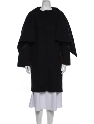 Pre-owned Hermes Cashmere Coat In Blue