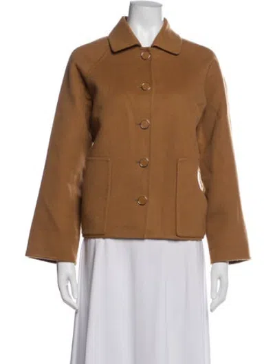 Pre-owned Hermes Cashmere Coat In Brown