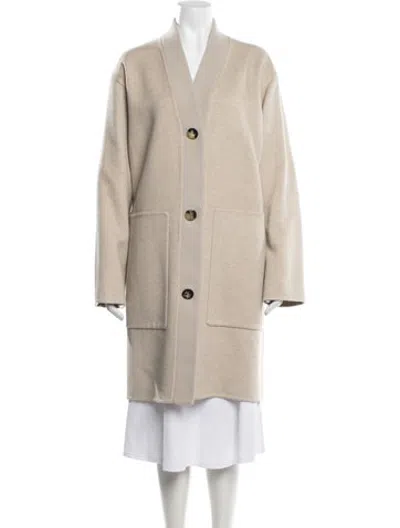Pre-owned Hermes Cashmere Coat In Neutrals