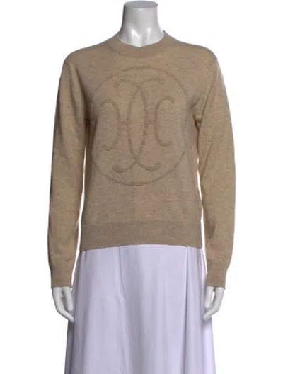 Pre-owned Hermes Cashmere Graphic Print Sweater In Neutrals