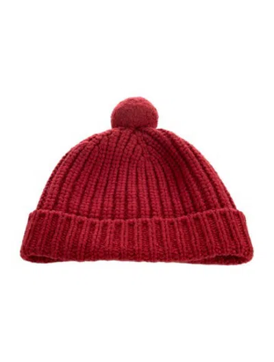 Pre-owned Hermes Cashmere Knit Beanie In Red