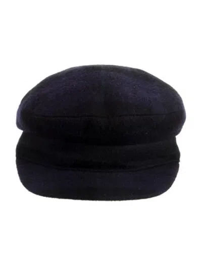 Pre-owned Hermes Cashmere Newsboy Cap In Blue