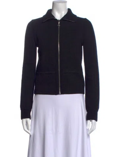 Pre-owned Hermes Cashmere Open Front Sweater In Black