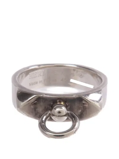 Pre-owned Hermes Collier De Chien Ring In Silver