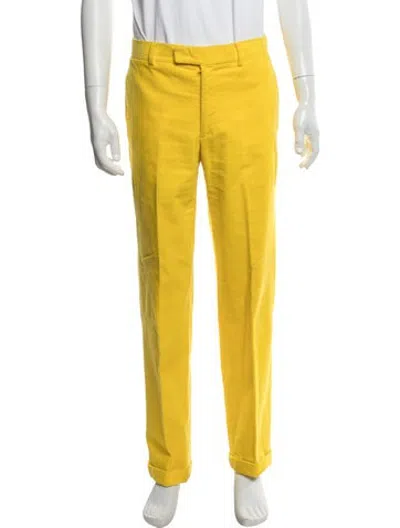 Pre-owned Hermes Corduroy Pants In Yellow