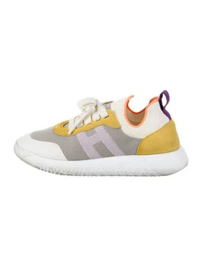Pre-owned Hermes Crew Sneakers In Grey/white