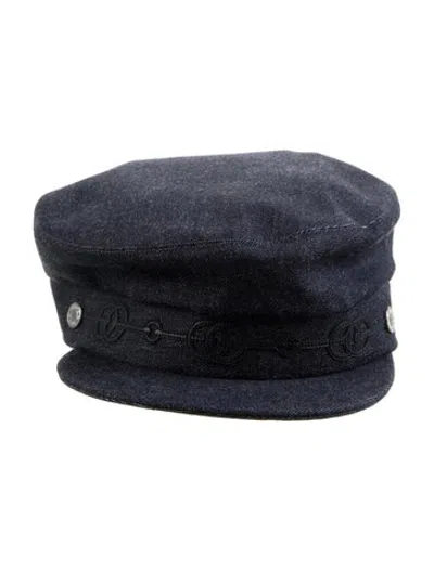 Pre-owned Hermes Denim Cabourg Cap In Blue