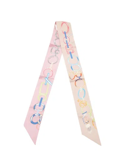 Pre-owned Hermes Do Re Boucles Twilly Scarf In Pink