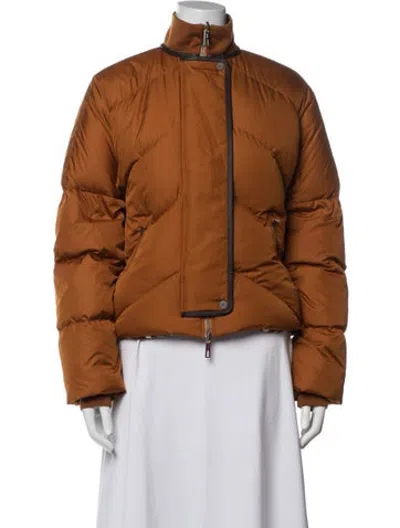 Pre-owned Hermes Down Jacket In Brown/orange