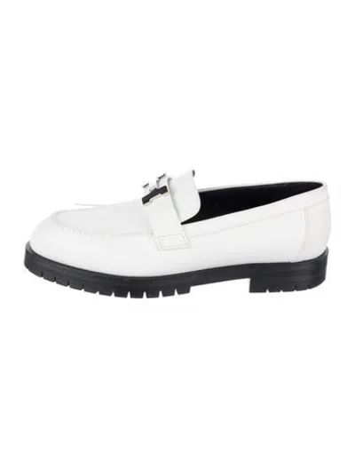 Pre-owned Hermes Faubourg H Logo Loafers In White