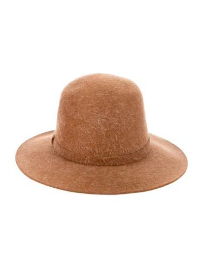 Pre-owned Hermes Felt Fedora Hat In Brown