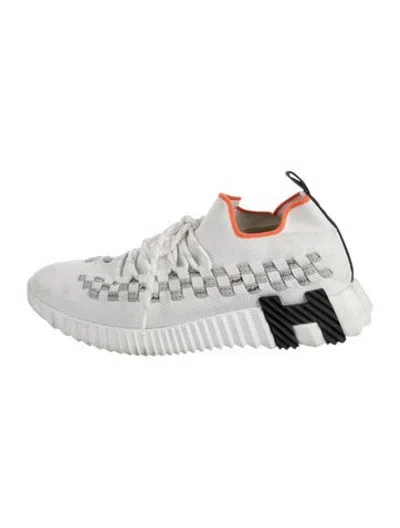 Pre-owned Hermes Flex Chunky Sneakers In White